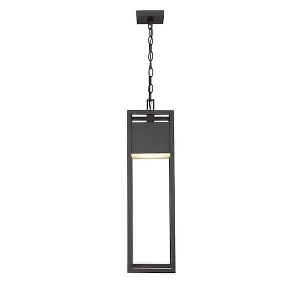Barwick 1 Light Outdoor Chain Mount Ceiling Fixture, Black & Etched